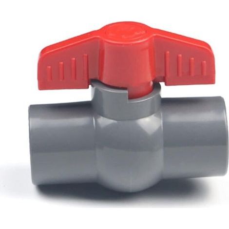 Vanne à boisseau sphérique en PVC, valve en plastique U-PVC, connecteurs droits pour contrôle et arrêt du débit Raccord pour circuit d'arrosage (φ32 mm) (1/5)