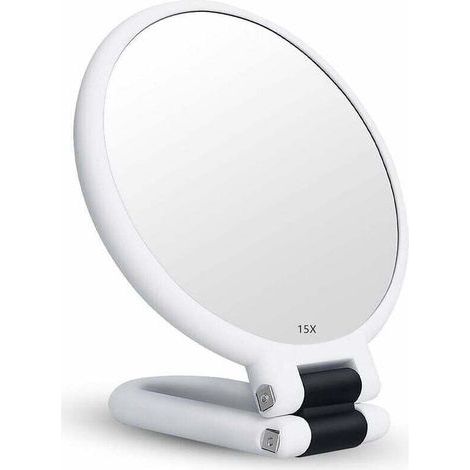 Miroir grossissant x15 miroir pliant double face pour divers détails de maquillage (blanc) (1/5)