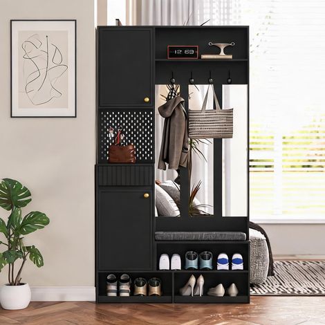 Garderobenset Komplett-Set Flurgarderobe mit Sitzbank 4 Haken (1/5)