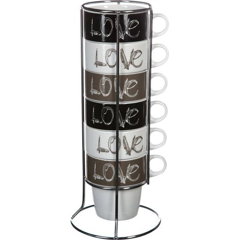 Set 6 tazas 26cl con soporte acero modelo 'love' 3560239372936 78101 5 FIVE (1/5)
