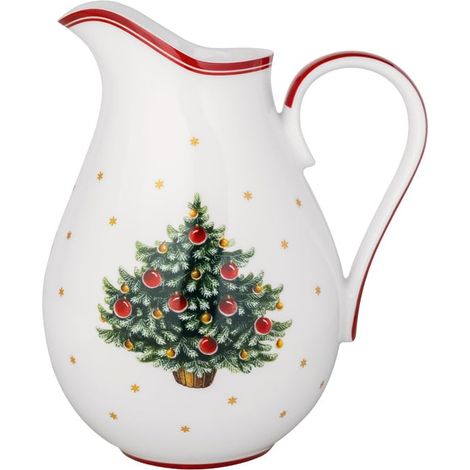 carafe à eau/cruche à jus de fruits multicolore, garantie lave-vaisselle, déco de Noël, cruche de service, vaisselle de Noël, porcelaine (1/2)