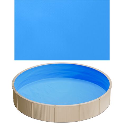 Mophorn Poolinnenfolie 3,6 m, PVC-Folie für 90 cm Wandhöhe, Ersatz-Innenhülle mit 0,6 mm Stärke, Überlappende Schwimmbadfolie, Austauschfolie für oberirdische Pools, Farbe Blau