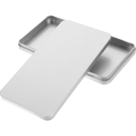 Boîte de rangement pour billets avec couvercle, boîte rectangulaire en métal pour la maison et le bureau, porte-billets portable (1/5)