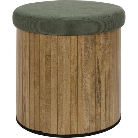 Pouf Coffre Pliable "Jules" 38cm Vert (1/5)