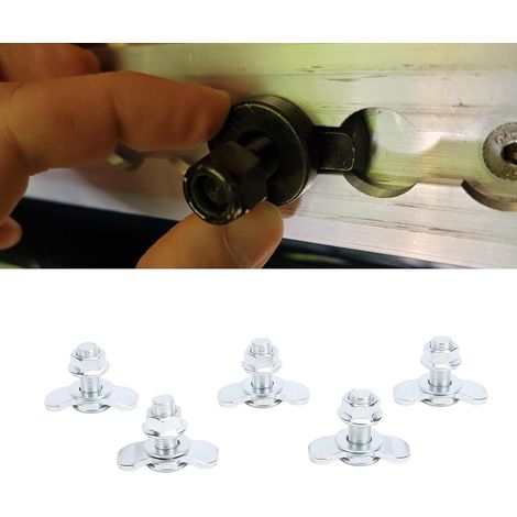 5pcs L Track Double lug Filetage fileté Ajustement M10 X 30 mm Tie vers Le Bas pour Le Boulon d'ancrage pour lit Camion Remorque Contrôle de Cargaison RV RV ATV (Silver) (1/5)