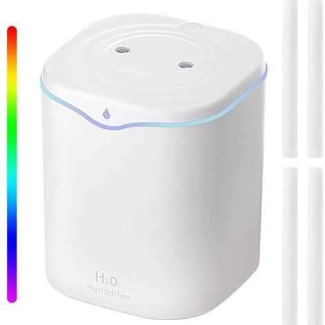 Humidificateur d'Air, 2L Humidificateur Ultrasonique Silencieux avec 2 Mode Brume Réglable, USB Humidificateur d'air Bébé, Arrêt Automatique, Veilleuse Colorée, pour Chambre Maison Bureau (1/5)