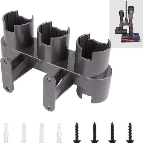 Wandmontierter Zubehörhalter, Adapter-Konverter-Set für Dyson V11 V10 V8 V7, Ersatz für Dyson Staubsauger (Grau, mit Teilepaket) (1/4)