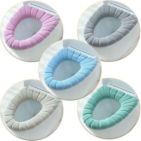 Set mit 5 waschbaren und beheizbaren Toilettensitzbezügen