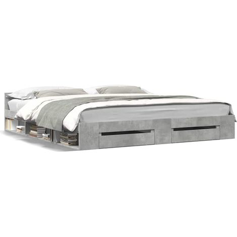 Maison Exclusive - Giroletto Cassetti Grigio Cemento 180x200 cm Legno Multistrato