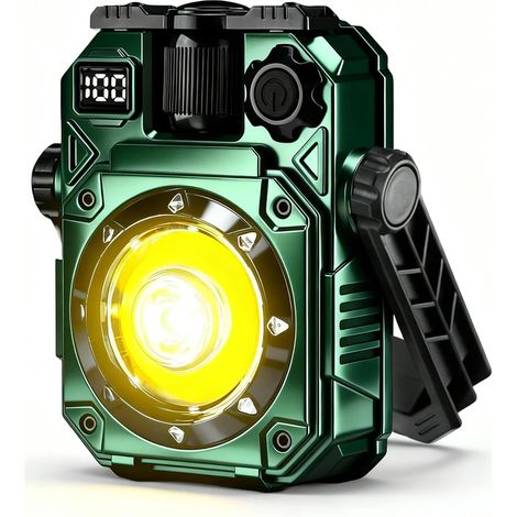 Lampe de travail LED (verte), lampe de travail portable, lampe de travail sur pied avec support rotatif et poignée (1/5)