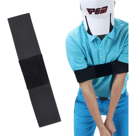 Golf Swing Trainer - Ceinture Corrective de Posture pour Entraînement du Swing - Diamètre 35 x 8 cm - Coton Noir - Lot de 2 (1/5)