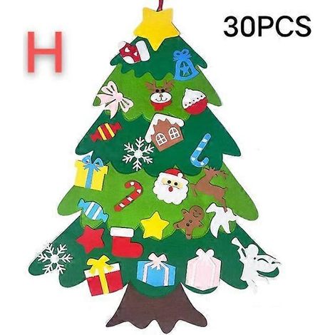 Sapin de Noël en feutrine pour enfants, bricolage, Père Noël, cadeau, décoration de Noël, sapin de Noël, bonne année, style sapin de Noël (1/5)
