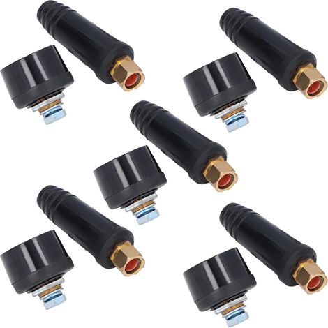 5 pcs prise et fiche de connexion pour machine à souder à l'arc TIG MIG, laiton caoutchouc 250-400A Ø13mm (1/5)