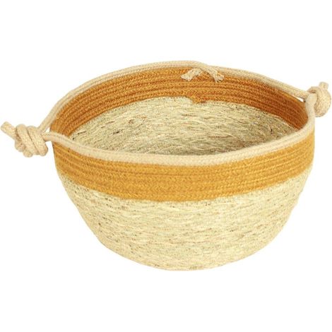 Cesto in erba giallo, Ø30H25 cm (kit da 3) (1/2)
