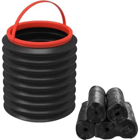 Auto-Mülleimer mit 5 Rollen Müllbeuteln, Mini-Mülleimer für drinnen, auslaufsicher und geruchsabweisend. (1/4)