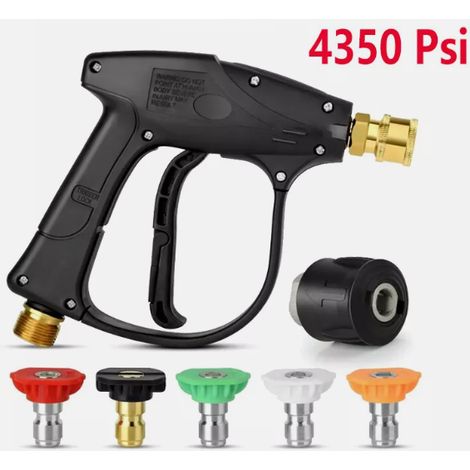 Lance Courte Pour Nettoyeur Haute Pression - Raccord M22 - Interface Tuyau 14 mm - Buse Pulvérisatrice - 5 Buses Incluses (1/5)
