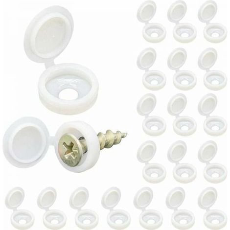 Screw Cover, 100 Pcs Plastic Screw Caps, Screw Protection Cover for Home, Furniture, Screw Covers for Walls (White) (1/5)