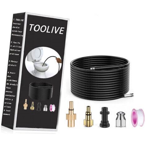 Sonda de limpieza de desagües RHG Stone Banks de 15 m para hidrolimpiadoras Kärcher/Bosch/Lavor, sonda de limpieza de desagües para Kärcher K2 K3 K4 K5 K7, Bosch AQT, Lavor, etc. 180 bar 60 °C