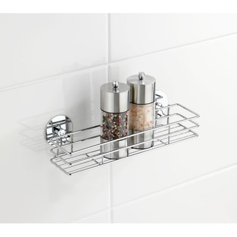 Wenko 5635100 Gewürzbord Turbo-Loc - Befestigen ohne Bohren, 30 x 8 x9cm, Chrom