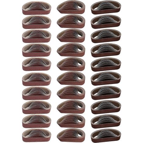 30 Stück Schleifbänder aus Aluminiumoxid, Körnung 80, 240, 800, 30 x 330 mm, Schleifpapier zum Schleifen
