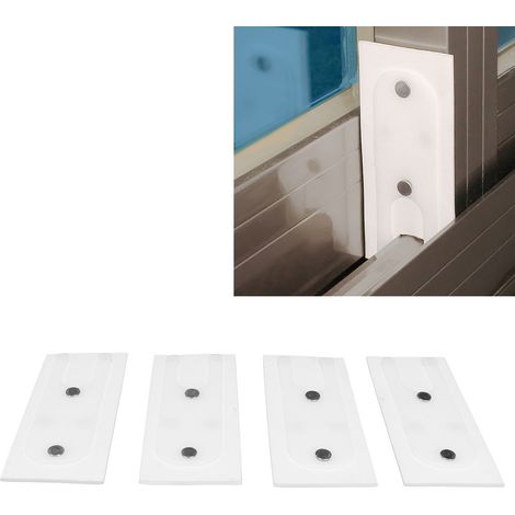 Lot de 4 protections brise-vent autocollantes en alliage d'aluminium pour vitres coulissantes et pare-poussière (1/5)