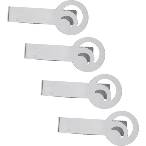 4 pinces triangle inox – clips antidérapants – plein air – dîners/mariages/pique-niques – fixation angulaire (1/5)