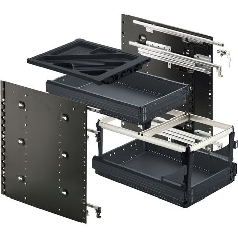 HETTICH Systema Top 2000 Schnellmontage-Set Sil Sys,Voll-/Überauszug, ET530,schw (1/5)