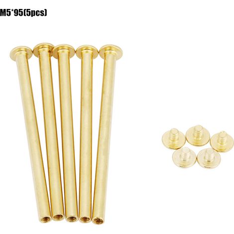 Rivets À Vis M5 - Tête Plate 95mm - Pour Reliure Albums DIY - Lot De 5 Pièces (1/5)