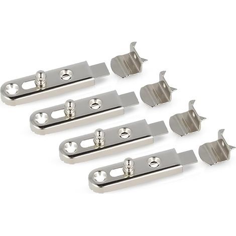 Verrou meuble acier Fermeture Porte  BALL  50 x 13.5 mm - Receveur 9 mm  4 Pièces  Finition Nickelée  Loquet de Serrure en Acier pour Placard, Armoire de Salle de Bain, Cuisine, Garage (1/5)