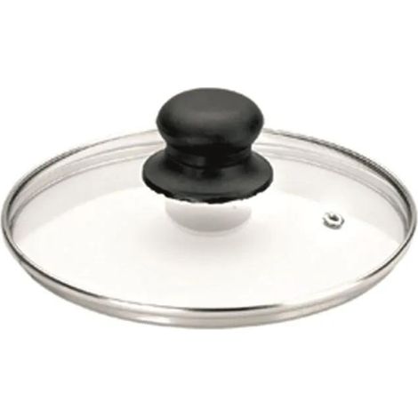 Ibili Coperchio in vetro trasparente 14 cm con cornice argentata
