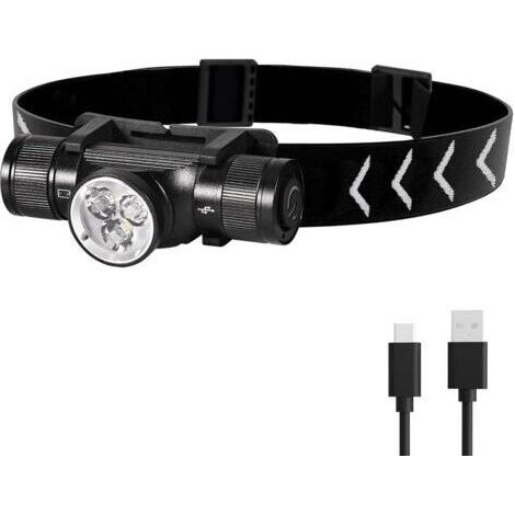 H330 Lampe Frontale, 1500 Lumens Lampe Frontale LED Rechargeable, IP66 Étanche Torche Frontale, 5 Modes d'Éclairage pour Cyclisme Camping Randonnée Bricolage [Classe énergétique A+++]dengyank
