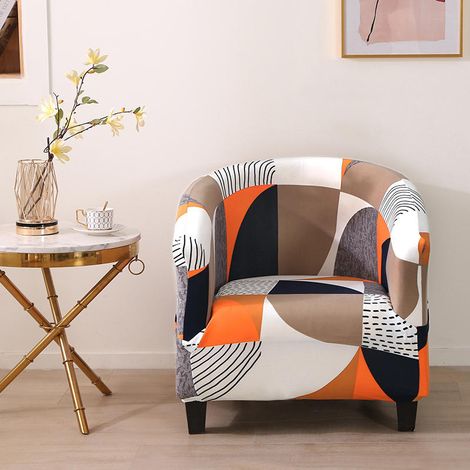 AIDUCHO Housse De Fauteuil Extensible Housse De Chaise Imprimé Amovible Lavable Housse De Canapé Modern Revêtement De Fauteuil Pour Comptoir De Bar Salon Salle À Manger Réception Bureau (5) (1/5)