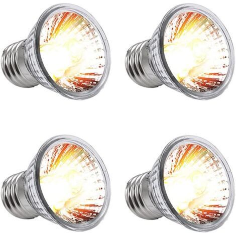 4 E27 Lampe Tortue,25W Ampoule Chauffante,Lampe Chauffante Terrarium,Tortue Soleil Ampoule Uva + Uvb3.0 Spectre Complet Tortue d'eau Chauffage Lampe Solaire Reptile Lampe (1/5)
