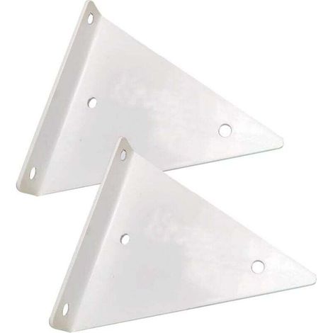 Support D'étagère Flottant Métal Triangle Équerre Murale Invisible Salon Chambre Salle de Bain 2 Pièces Blanc (1/4)