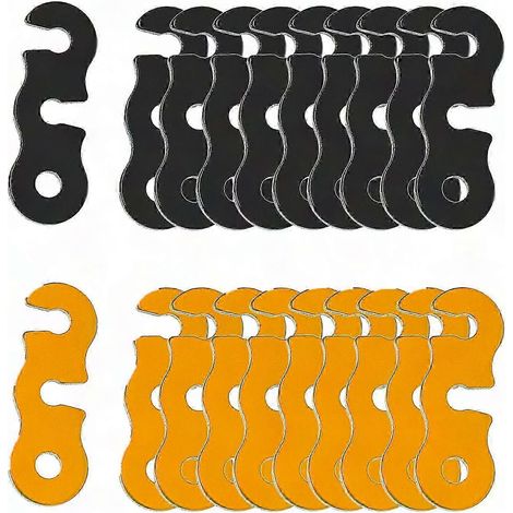 Robuste, verstellbare Zeltabspannleinen – 20er-Pack, orange und schwarz, 42 x 15 mm, für Camping und Wandern (1/5)