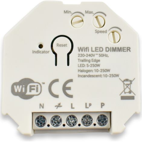 Dimmer SMART WIFI 250W Tuya APP - PUSH - Blanc (1/5)