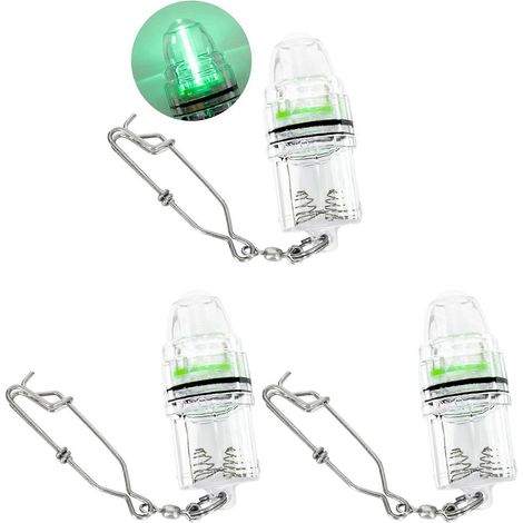 Lot de 3 lampes de pêche en haute mer avec clips de ligne en acier inoxydable, pour une portée de 600 mètres (2000 pieds), idéales pour la pêche en mer. (1/5)
