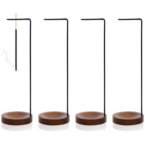 Set di 4 porta incenso, bruciatore di incenso in legno capovolto con spirale a forma di cono, porta incenso, bruciatore di incenso per yoga, meditazione, aromaterapia, ufficio, camera da letto (1/5)