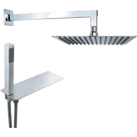 Ensemble de douche carrée avec étagère, système complet (1/3)