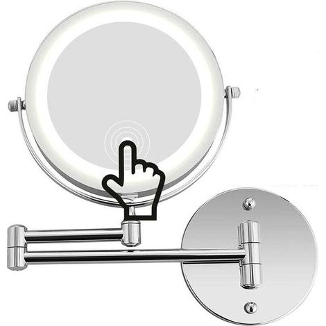 Wandmontierter Kosmetikspiegel mit LED-Beleuchtung -