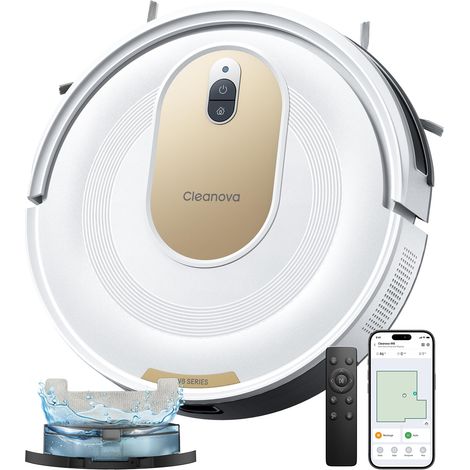 Robot Aspirateur Laveur 5000Pa, Compact, Ultra-Fin 7,8 cm