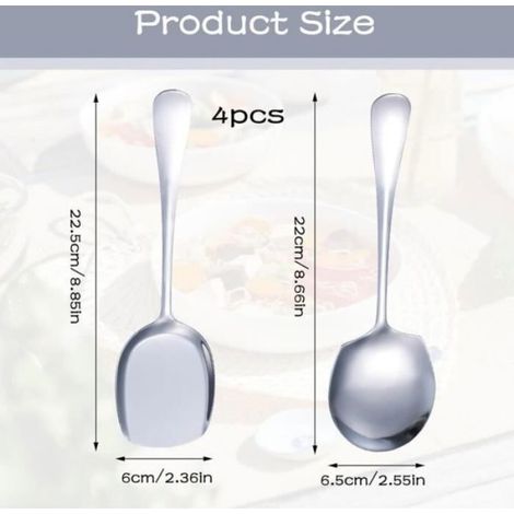 Cuillères de service - Acier inoxydable Compatible lave vaisselle - Cuisine - 4 pièces (1/4)