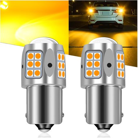 bau15s py21w 7507 Ampoule LED ambre jaune 1156 1156py LED clignotantes avant et arrière Ampoules de camping pour l'intérieur de la voiture DC 10-30V (lot de 2)