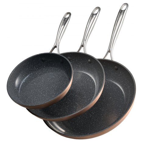 Poêle en Aluminium Lot de 3PCs 20/27/30 cm Sauteuse en Céramique (1/5)