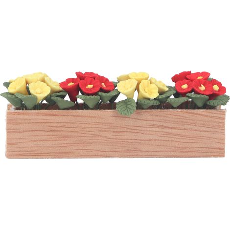 Jardinière miniature en résine et bois, en forme de bonsaï, à l'échelle 1:12, pour rebord de fenêtre ou balcon. Décoration pour maison de poupée. (1/5)