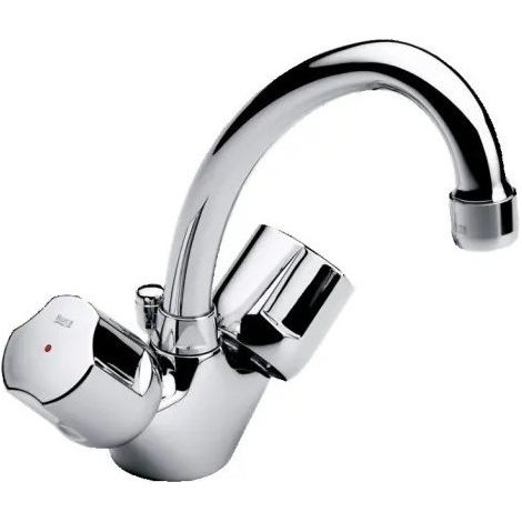 Robinet Mélangeur d'Évier ROCA Niagara Disc Bec Mobile Bi-Commande Chromé - A5A3670C00 (1/2)