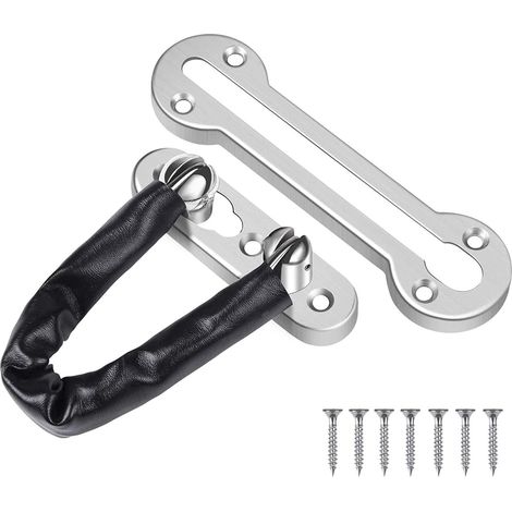 Catena per porta scorrevole in acciaio inox - Serratura a vite per porte interne, finitura nichel spazzolato - AquaForge (1/5)