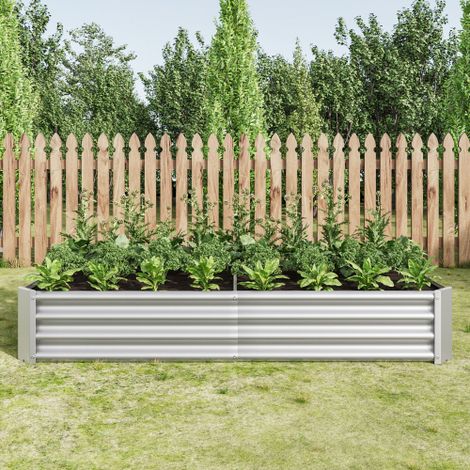 Hochbeet Metall Pflanzenbeet, Hochbeete für Garten aus robustem Stahlblech mit stabilem Design, Rostschutz und Langer Haltbarkeit, Hochbeet Bausatz ohne Boden, Ideal für Gemüse, Kräuter & Blumen Anthr