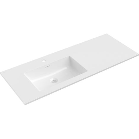 Mexen Otis lavabo empotrado en encimera izquierdo 121 x 46,5 cm, blanco brillo - 25181200L (1/3)