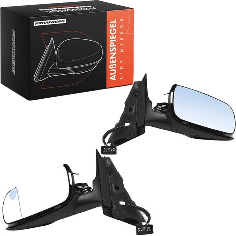 Specchietto retrovisore esterno, regolazione elettrica, dimensioni standard per compatibilità, plastica nera resistente, adatto per AUDI, 5 contatti di connessione (1/5)